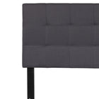 Flash Furniture Bedford Tufted Upholstered Full Size Headboard - Dark Grey Fabric-Box Stitch Design