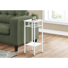 Monarch Specialties 3279 Accent Table - 28"H/White/White Metal-Slender yet sturdy black metal base