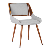 Armen Living Panda Mid-Century Fabric Dining Chair - Grey-Mid-century modern and contemporary but can blend into any design providing an inviting centerpiece for your guests