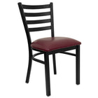 Flash Furniture HERCULES Series Black Ladder Back Metal Restaurant Chair - Burgundy Vinyl Seat-500 lb. Weight Capacity