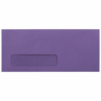 JAM Paper #10 Business Coloured Window Envelopes - 4 1/8" x 9 1/2" - Violet Recycled - 50 Pack-Colour: Violet Recycled