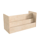 Flash Furniture Bright Beginnings Commercial Grade Modular Double Sided 2 Tier Wooden Classroom Book Display Shelf - Natural-Resists Yellowing, Stains, and Scratches