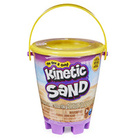 Kinetic Sand Mini Beach Pail Container - 6.5 oz - Natural Sand-6.5 oz Kinetic Sand beach sand: Open the pail to discover 6.5oz of Kinetic Sand Beach Sand! It feels just like real beach sand, but sticks to itself, leaving hands completely dry! Mold bricks with the lid’s built-in mold!