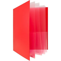 JAM Paper Heavy Duty Plastic Multi Pocket Folders - 10 Pocket - Red (389MP10REJ)-Red Plastic Multi-Pocket Folder