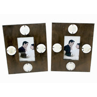 Cathay Importers Seashell Metal Photo Frame 4" x 6" (EC-22-0094), 2 Pack-Freestanding