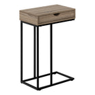 Monarch Specialties 3771 Accent Table - 25"H/Dark Taupe/Black Metal-Product dimensions: 15.75 Inch W x 9.45 Inch D x 24 Inch H