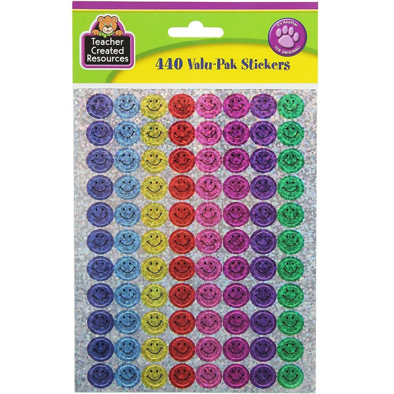 Teacher Created Resources Sparkle Stickers, Mini Happy Face, 2640