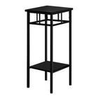 Monarch Specialties 3278 Accent Table - 28"H/Black/Black Metal-2-tier accent table featuring a square tabletop and 2 storage shelves in a black finish