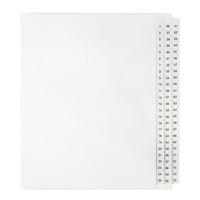 Mark Maker Legal Exhibit Index Tab Set of White Single Tabs, 1/25th Cut, Letter Size, No Holes, Number 1 - 75-White Single Tabs, 1/25th Cut
