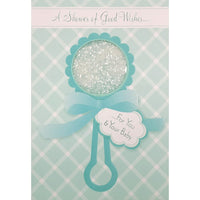 Rosedale 5-1/2" x 8" A Shower Of Good Wishes For Baby Greeting Cards And Envelopes, 6 Pack (19660)-Printed on premium uncoated card stock