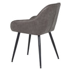 My Home My Living Microfiber Leather Arm Chair - Dark Grey - 2 Pack-The sturdy legs are constructed from black sanded powder coated steel