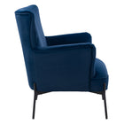 CorLiving LSS-201-C Elwood Wingback Accent Chair in Blue-Plush padded seat and back cushions for comfort