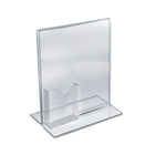 Azar Displays 11" x 8.5" Vertical Double Sided Stand Up Acrylic Sign Holder with Brochure Pocket, 10 Pack (252045)-For restaurant menus, hotel concierge desks, hotel registration desks or any marketing material