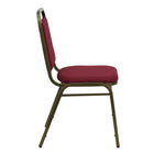 Flash Furniture HERCULES Series Trapezoidal Back Stacking Banquet Chair with Gold Vein Frame - Burgundy Fabric-Stacks up to 10 Chairs High