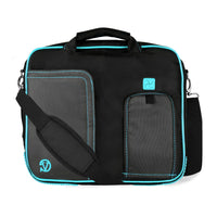 Vangoddy 12" Laptop Messenger Bag - Aqua-Versatile laptop bag  Features accessory pockets for business cards, pens, stylus, and tablets or effortless organization.