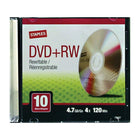 Staples 4.7GB DVD+RW, 10 Pack with Slim Cases-4.7GB capacity