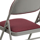 Flash Furniture HERCULES Series Ultra-Premium Triple Braced Burgundy Fabric Metal Folding Chair with Easy-Carry Handle-Curved Triple Braced Frame