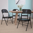 Flash Furniture HERCULES Series Double Braced Black Metal Folding Chair-Non-Marring Glides