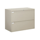 Global 2 Drawer Filing Cabnet, Business Grey-Two fixed front drawers