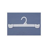 Wamaco 12" Push-Clip Hanger with Plastic Hook, Clear, 100 Pack, 100 Pack-Light weight bottom hanger with metal push clips