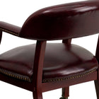 Flash Furniture Oxblood Vinyl Luxurious Conference Chair with Accent Nail Trim & Casters-CA117 Fire Retardant Foam