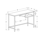 Monarch Specialties 7370 48" Computer Desk - Dark Taupe/Black Metal-Modern industrial style in a compact design suitable in any work space