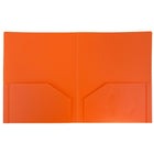 JAM Paper Plastic Heavy Duty Two Pocket Presentation Folders, Orange, 108 Pack-Size: 9" x 12"