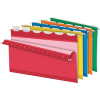 Pendaflex Reinforced Ready-Tab Assorted Hanging Folders - Legal Size - 25 Pack-Ready-Tab legal-sized hanging folders have 5 built-in tabs for faster file setup