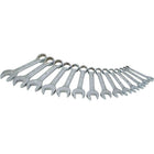 Gray Tools 14 Piece 12 Point Metric, Stubby Mirror Chrome Wrench Set, 6mm-19mm-Contains Sizes: 6, 7, 8, 9, 10, 11, 12, 13, 14, 15, 16, 17, 18, 19mm.