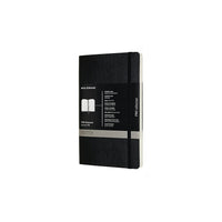 Moleskine Professional Collection Soft Cover Notebook, Black, 5" x 8.25"-192 pages, 7.5" x 9.75" Ivory coloured paper