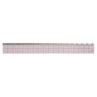 C-THRU 8ths Bevelled Ruler, 18”, with Stainless Steel Edge, 12 Pack-Stainless steel strip on one edge for using knife or razor