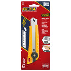 OLFA L-1 18mm Classic Ratchet-Lock Heavy-Duty Utility Knife - Yellow-18mm LB Silver Snap Blade with eight blade segments