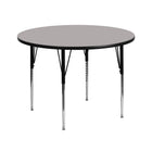 Flash Furniture 42'' Round Activity Table with 1.25'' Thick High Pressure Laminate Top and Standard Height Adjustable Legs, Grey-Grey Laminate