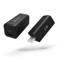 Adam Elements OMNIA X6A Ultra Compact Dual-Port USB-C & USB-A PD 65W Charger - Black-Equipped with USB-C & USB-A ports