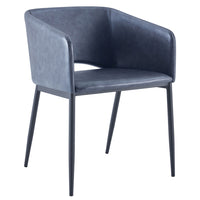 My Home My Living Vintage Faux Leather Arm Chair - Grey-Arm chair