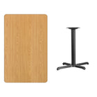 Flash Furniture 30'' x 48'' Rectangular Laminate Table Top, Natural, with 22'' x 30'' Table Height Base (XUNT3048T2230)-Top Size: 30"W x 48"L