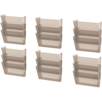 Storex Wall Files - Letter Size - Smoke - 18 Pack - 6 Sets of 3-Holds letter size documents and folders