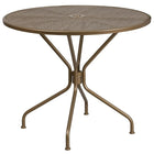 Flash Furniture 35.25" Round Gold Indoor-Outdoor Steel Patio Table-Patio Table