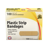 Wasip Plastic Strip Bandage - 100 Pack-Perforated stretch vinyl material