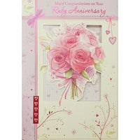 Rosedale 5-1/2" x 8" 40Th Anniversary Greeting Cards And Envelopes, 12 Pack (15005)-Printed on premium uncoated card stock