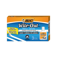 BIC Wite-Out Quick-Dry Correction Fluid - 3 Pack-One 3-count pack of BIC Wite-Out Brand Quick Dry Correction Fluid