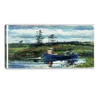 Designart Winslow Homer, The Blue Boat Canvas Art Print, (PT5021-32-16)-Print