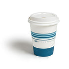 Perk Paper Cup & Lid Combo - 12 Oz. - White Blue - 50 Pack-Lined with polyethylene to protect against leaks