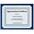 St. James Presentation Cards/Certificate Holders, Non-Folding, Linen, Navy Blue, 25 Pack-Can be hung in landscape or portrate orientation with integrated hangers