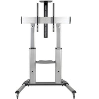 Tripp Lite Height Adjustable Heavy-Duty Rolling TV Stand for 60" - 100" Screens-Portable floor stand accommodates a heavy flat or curved television, monitor or interactive display/whiteboard