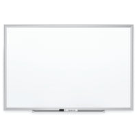 Quartet Premium Porcelain Board with Aluminum Frame - 6' x 4'-Ultra-durable, ultra-smooth board with DuraMax porcelain surface will not scratch, dent, stain or ghost