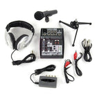 Behringer Podcast Studio USB, Podcast Bundle-Includes table microphone stand, microphone cable, RCA phono cables, and a USB cable