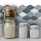 CTG Brands Scallops Tile Wall Decals, 11.8" x 7.8 inche, Teal/Grey, 6 Pack-Versatile: perfect for bedroom, dining areas, bathrooms, offices, stairs, kitchen backsplash, or on any other flat surfaces that are non-porous surface (metal, wood, ceramic, plastic, etc.)