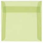 JAM Paper 6 x 6 Square Envelopes, Leaf Green Translucent Vellum, 50 Pack (PACV513I)-Leaf green translucent envelope
