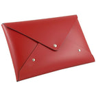 JAM Paper Italian Leather Clutch Portfolio with Snap Closure, Medium, 6 1/8 x 9, Red-Red Leather